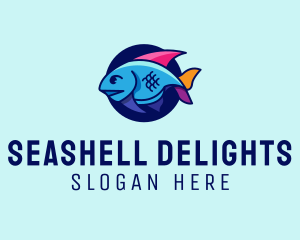 Colorful Marine Fish  logo design