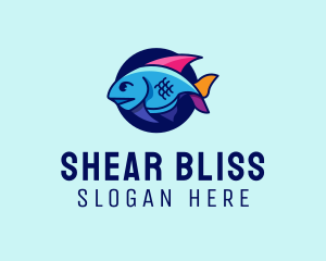 Colorful Marine Fish  logo design