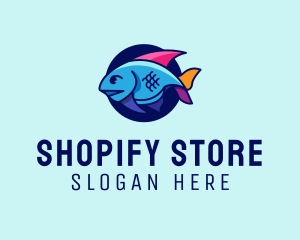 Colorful Marine Fish  logo design