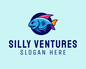 Colorful Marine Fish  logo design