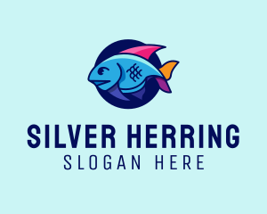 Colorful Marine Fish  logo design