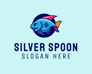 Colorful Marine Fish  logo design