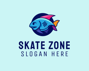 Colorful Marine Fish  logo design