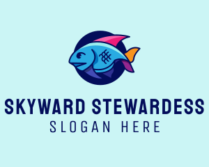 Colorful Marine Fish  logo design