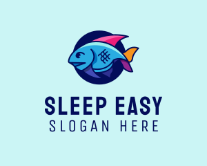 Colorful Marine Fish  logo design