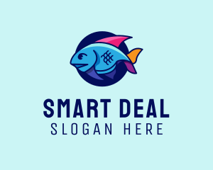 Colorful Marine Fish  logo design