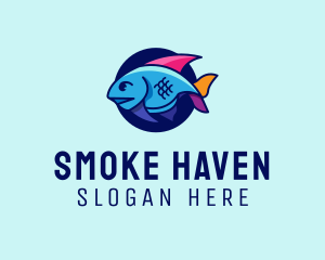 Colorful Marine Fish  logo design