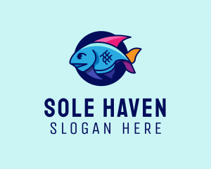 Colorful Marine Fish  logo design