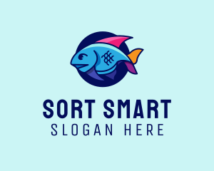 Colorful Marine Fish  logo design