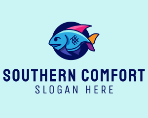 Colorful Marine Fish  logo design