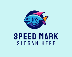 Colorful Marine Fish  logo design