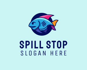 Colorful Marine Fish  logo design