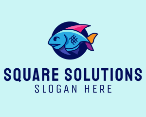 Colorful Marine Fish  logo design