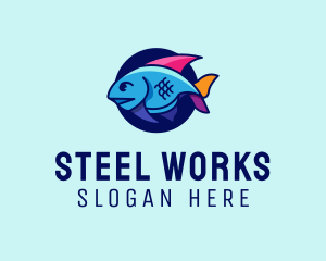 Colorful Marine Fish  logo design