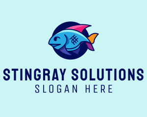 Colorful Marine Fish  logo design