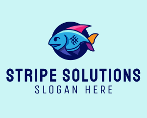 Colorful Marine Fish  logo design