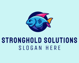 Colorful Marine Fish  logo design