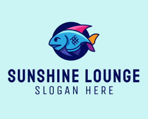 Colorful Marine Fish  logo design