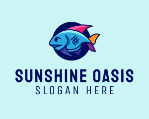 Colorful Marine Fish  logo design