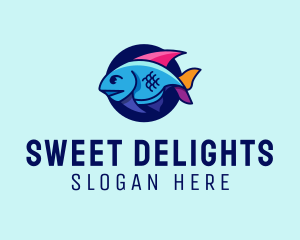 Colorful Marine Fish  logo design