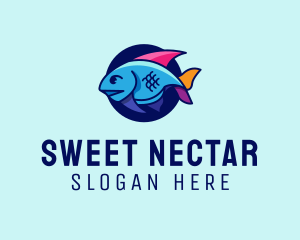 Colorful Marine Fish  logo design