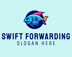 Colorful Marine Fish  logo design