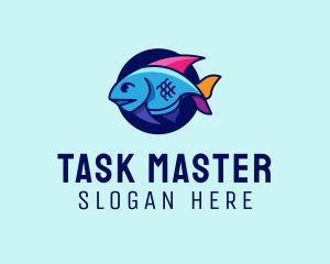 Colorful Marine Fish  logo design