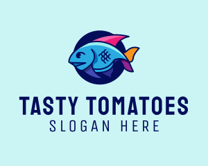 Colorful Marine Fish  logo design