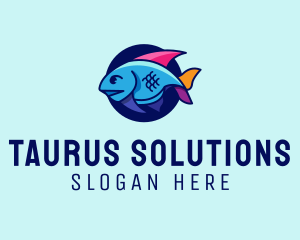 Colorful Marine Fish  logo design