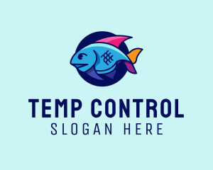 Colorful Marine Fish  logo design