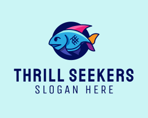 Colorful Marine Fish  logo design