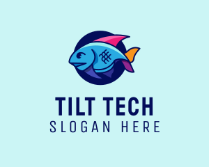 Colorful Marine Fish  logo design