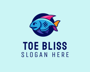 Colorful Marine Fish  logo design