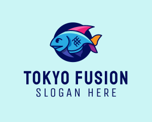 Colorful Marine Fish  logo design