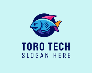 Colorful Marine Fish  logo design