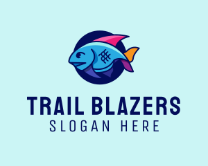 Colorful Marine Fish  logo design