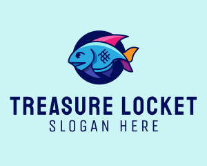 Colorful Marine Fish  logo design