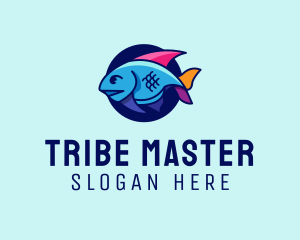 Colorful Marine Fish  logo design