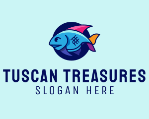 Colorful Marine Fish  logo design