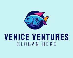 Colorful Marine Fish  logo design