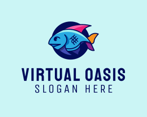 Colorful Marine Fish  logo design