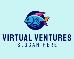 Colorful Marine Fish  logo design