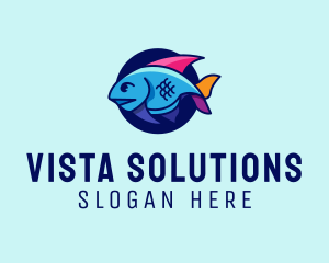 Colorful Marine Fish  logo design