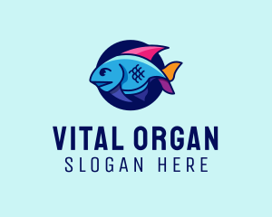 Colorful Marine Fish  logo design