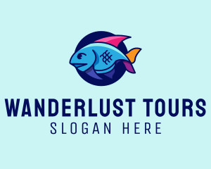 Colorful Marine Fish  logo design