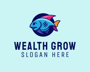 Colorful Marine Fish  logo design