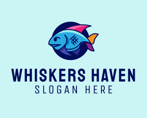 Colorful Marine Fish  logo design