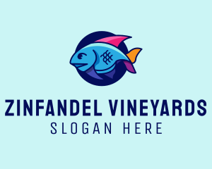 Colorful Marine Fish  logo design