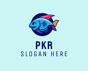 Colorful Marine Fish  logo design