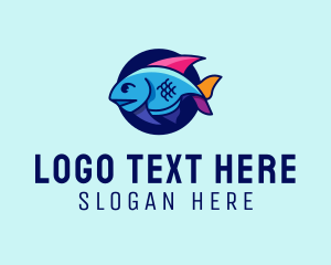 Colorful Marine Fish  Logo